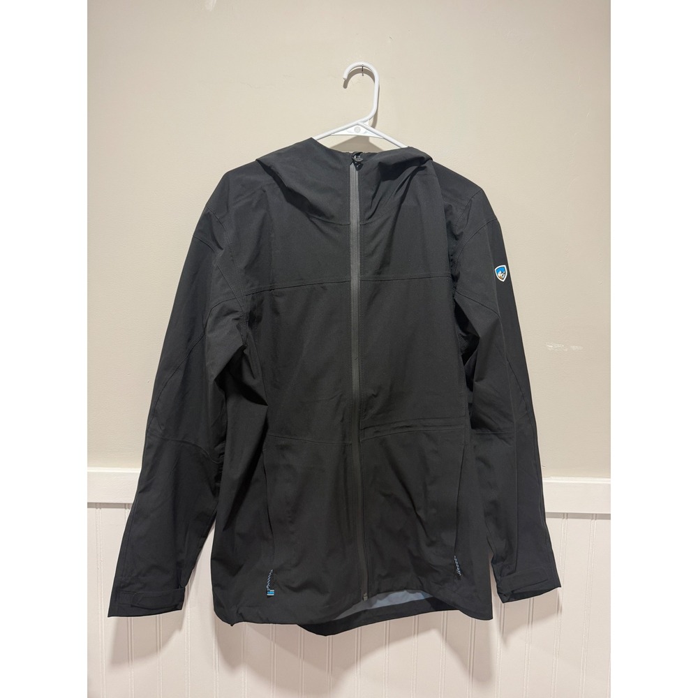 Kuhl Stretch Voyagr Rain Jacket Black Waterproof Breathable Hiking Men Sz Medium